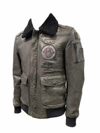 Thumbnail for Aeronautica Militare PN953PL Piloten-Lederjacke, Herren, gepolstert, Jacke, Schwarz , im Sale