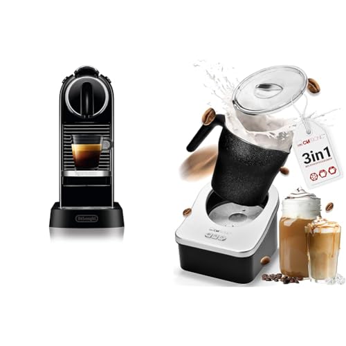 Nespresso De'Longhi EN167.B Citiz Kaffeekapselmaschine, mit Hochdruckpumpe & Clatronic® Milchaufschäumer für warme und kalte Milch | Milchaufschäumer