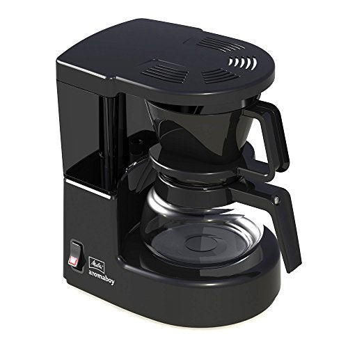 Melitta Aromaboy - kleine Filterkaffeemaschine - mit Glaskanne - 2 Tassen - Schwarz (1015-02)