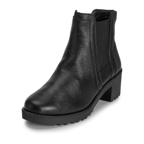 VITAFORM Chelsea Boots Damen Gefüttert - Feinstes Hirschleder aus Italien - Praktisch mit Reißverschluss - Perfekte Damen Schuhe Herbst schwarz 40 im Sale