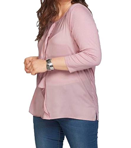 Via Appia Due Shirt 3/4-Arm-Shirt Schlichtes Damen Freizeit-Shirt Frühlings-Shirt Rundhals-Shirt mit Volants Rosa, im Sale