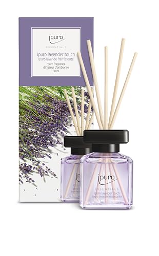 ipuro - Essentials Raumduft LAVENDER TOUCH 50ml / Raumerfrischer mit Lavendel, Zitrus, Blüten, Minze & Moschus Duft Aroma/Diffuser mit Stäbchen/Lufterfrischer für die Wohnung im Sale