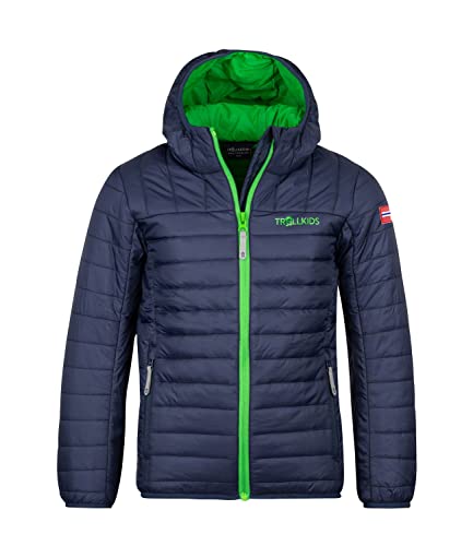 Trollkids Kinder Steppjacke Eikefjord, Marineblau/Hellgrün, Größe 98 im Sale