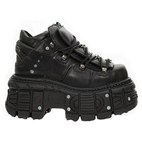 Thumbnail for New Rock M-TANK106-C2 Unisex Schuhe Schwarz 100% Echtleder Absatzdesign im Sale