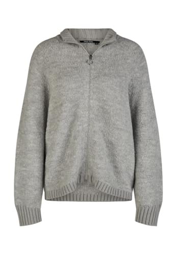 Marc Aurel Strickjacke aus Bouclé-Garn Silver Grey Melange - im Sale