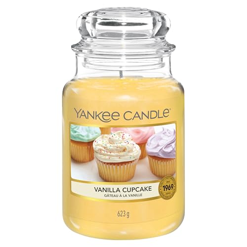 Yankee Candle Duftkerze im Glas (groß) | Vanilla Cupcake | Kerze mit langer Brenndauer bis zu 150 Stunden | Perfekte Geschenke für Frauen im Sale