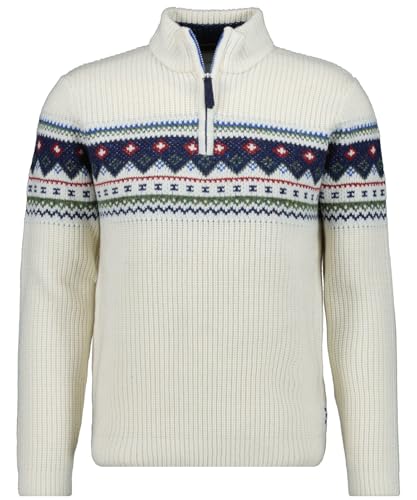 RAGMAN Herren Stehkragen-Pullover Norweger , Rostrot-063 im Sale