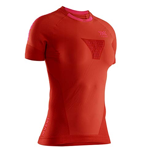 X-Bionic Short Sleeve Women Invent Run Speed Shirt, Sunset orange/Neon Flamingo, XL im Sale