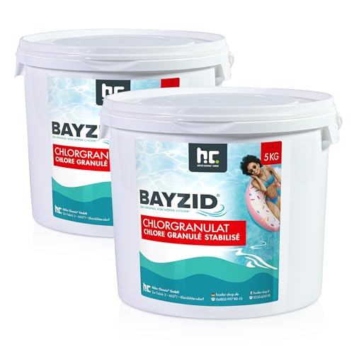 Bayzid Chlorgranulat für Pool 2 x 5kg - 56% Aktivchlorgehalt zur Schnellen Anhebung des Chlorgehaltes - Bekämpft Keime & Bakterien - Leicht Löslich