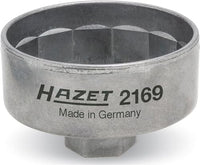 Thumbnail for HAZET Ölfilterschlüssel 2169 I passend für verschiedene Ölfilter mit einem Durchmesser von 82 mm, Antrieb: Außensechskant 3⁄8 Zoll I Betätigung von Ölfiltern und Ölfilter-Gehäusedeckeln im Sale