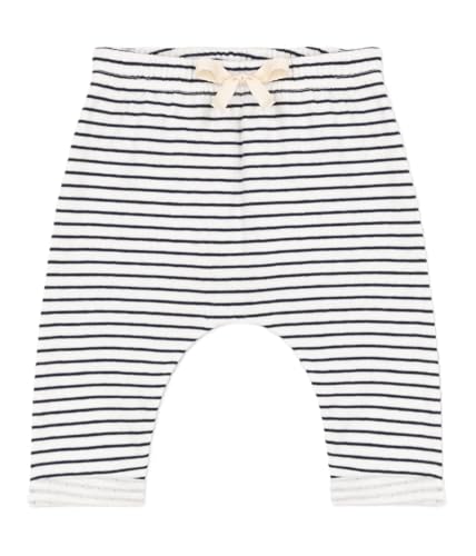 Petit Bateau Unisex Baby Hose, Weiss Marshmallow / Blau Smoking, 0-3 Monate im Sale