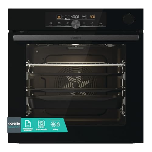 Gorenje OptiBake Advanced BPSA 6747 A08BG Einbau-Backofen / 77L / Heißluft / Pyrolyse / AutoBake / Touch Bedienung / Bratenthermometer / GentleClose & Open / SteamAssist / PizzaMode 300°C/ schwarz im Sale