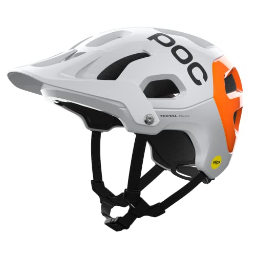 POC Tectal Race MIPS NFC - Leichter Fahrradhelm mit erweiterten Schutzzonen, Anpassungssystem und optimale Belüftung, Hydrogen White/Fluorescent Orange AVIP im Sale