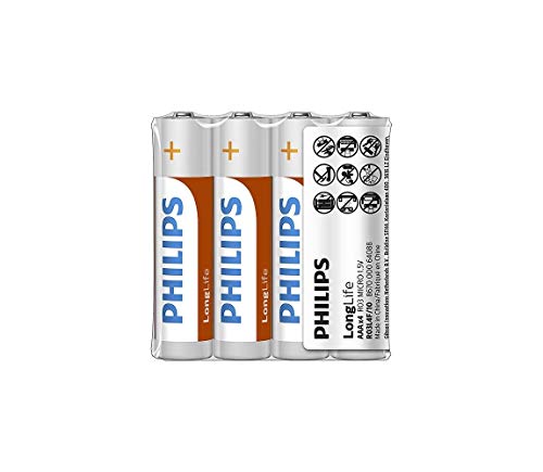 Philips Batterien AAA - R03L4F - 4er-Pack Batterien - Zinkchlorid-Technologie - 3 Jahre Lebensdauer im Sale