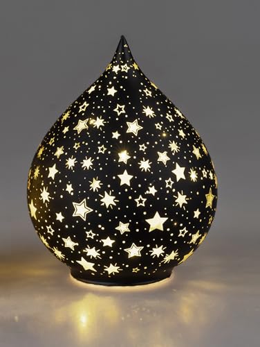 formano Deko-Licht Tropfen Schwarz-Gold LED-Licht Stern Dekor Weihnachtsdeko (Tropfen 21 cm) im Sale