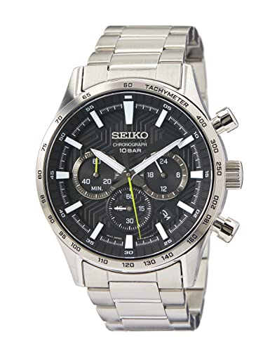 Seiko Herren Analog Quarz Uhr mit Edelstahl Armband SSB413P1 im Sale