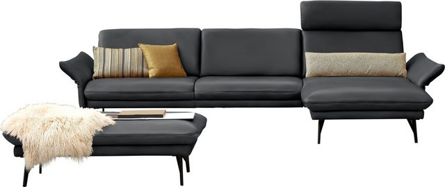 himolla Ecksofa 1928, mit Hocker, Füße anthrazit