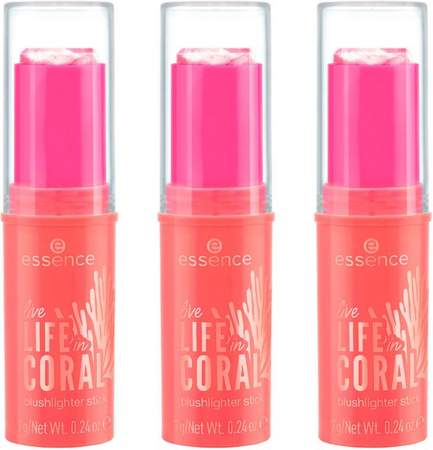 Essence Rouge live LIFE in CORAL blushlighter stick, 3-tlg.