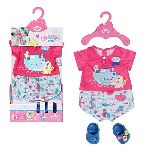 BABY born Bath Set aus Pyjama und Clogs mit maritimen Motiven, für 43 cm Puppen, 830628 Zapf Creation im Sale