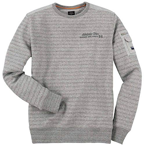 Kitaro Sweatshirt Sweat Herren Baumwolle Rundhals Pullover, Farbe:grau, Herrengrößen:4 im Sale