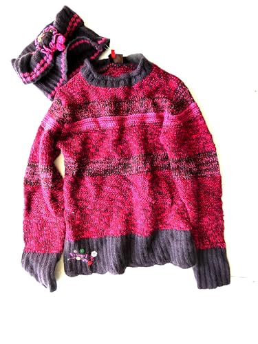 Catimini Spirit Ethnique Mädchen Strickpullover mit Schal C618075 (6a-116, Framboise) im Sale