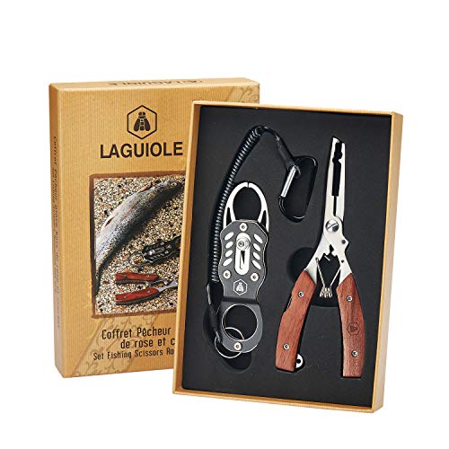 LAGUIOLE - Laguiole 4268483 Fischerkiste mit einer Zange (22 cm) und einem Edelstahlhaken mit braunem Palisandergriff im Sale