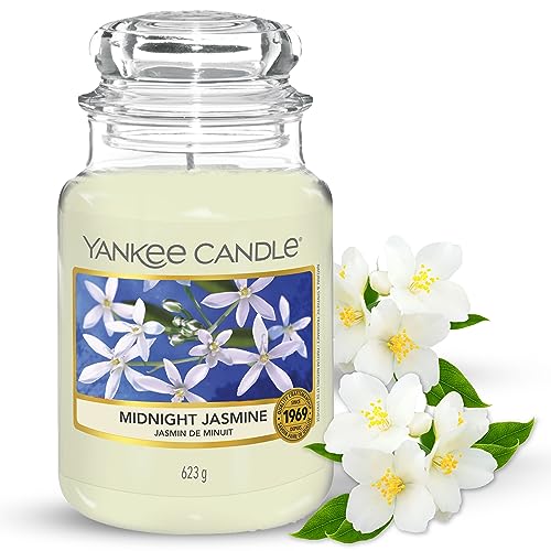 Yankee Candle Duftkerze im Glas (groß) – Midnight Jasmine – Kerze mit langer Brenndauer bis zu 150 Stunden