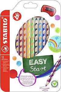 Thumbnail for Ergonomischer Buntstift für Rechtshänder - STABILO EASYcolors - 12er Pack mit Spitzer - mit 12 verschiedenen Farben