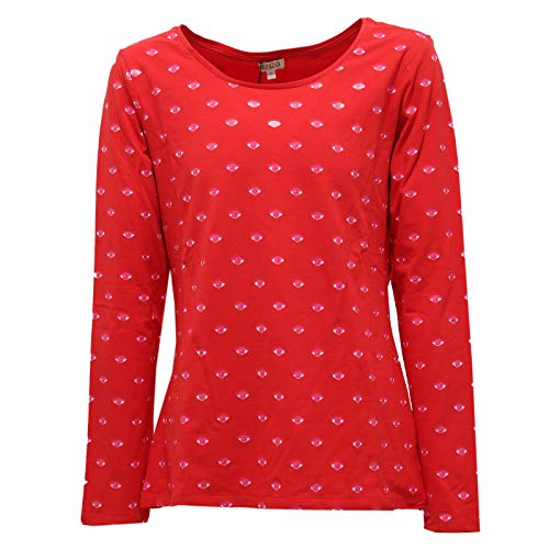 Kenzo 9665Z Maglia Bimba Girl Kids red/pink Cotton t-Shirt Long Sleeve [16 Years] im Sale