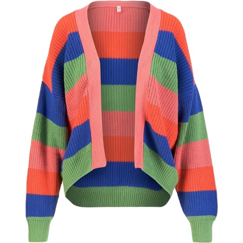 Blutsgeschwister Damen Highway to My Heart Rainbow, royal Colourful Stripes, M