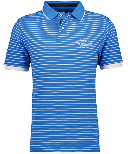 RAGMAN Herren Piqué-Polo fein gestreift L, Azur-739 im Sale