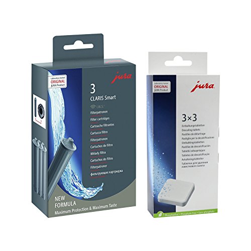 Jura 71794 + 61848 Kombi-Pack, Claris Filterpatrone Smart (3er-Pack) + 3er Entkalkungstabletten