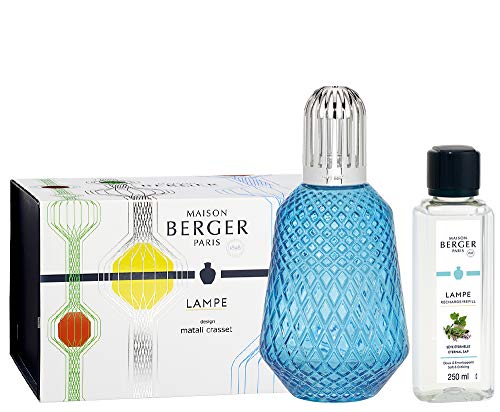 LAMPE BERGER M BLEU Geschenkset Crasset Blau, Glas, 490 ml