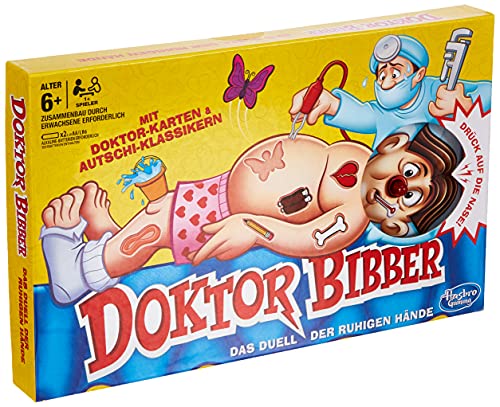 Hasbro Gaming Doktor Bibber elektronisches Brettspiel mit Karten und Autschis, Brettspiel für Kinder ab 6 Jahren, für 1 oder mehr Spieler, originelles Weihnachtgeschenk für die ganze Familie im Sale