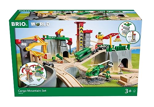 BRIO World 36010 Gebirgs-Frachten Set Deluxe - Eisenbahn-Spaß auf Mehreren Ebenen mit viel Zubehör - Viele Spielmöglichkeiten durch frei kombinierbare Elemente - Für Kinder ab 3 Jahren