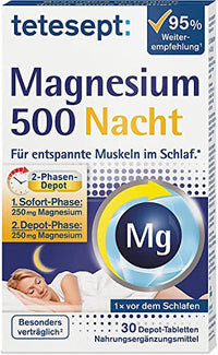 Thumbnail for tetesept Magnesium 500 Nacht – Nahrungsergänzungsmittel mit hochdosiertem Magnesium – entspannte Muskeln im Schlaf mit Magnesium Tabletten – 1 x 30 Tabletten im Sale