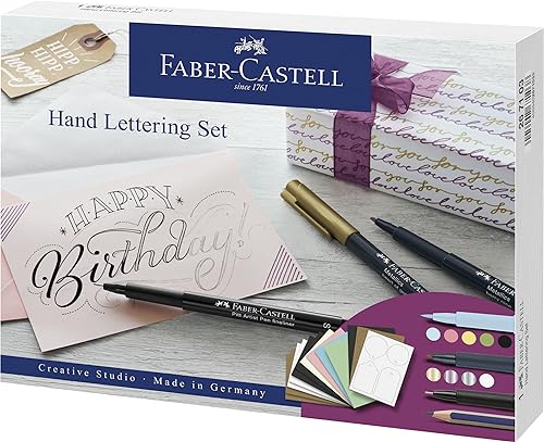 FABER-CASTELL 201629 - Grip 2011 Kalligrafie Set, silber, mit Tintenpartornen in den Farben schwarz, pink und königsblau im Sale