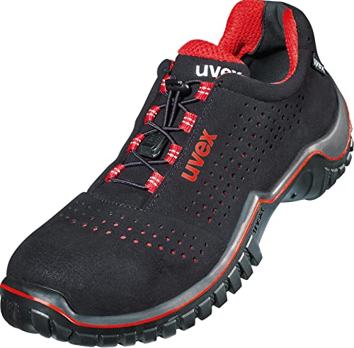 Uvex Motion Style Halbschuh, Sicherheitsschuhe S1 SRC, Arbeitsschuhe für Herren, Schwarz/Rot, im Sale