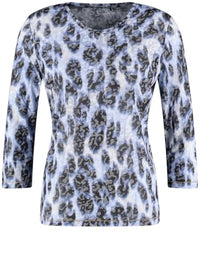 Thumbnail for GERRY WEBER EDITION Damen 370027-44022-8144 T-Shirt, Blue/Black Leo Print, 46 im Sale