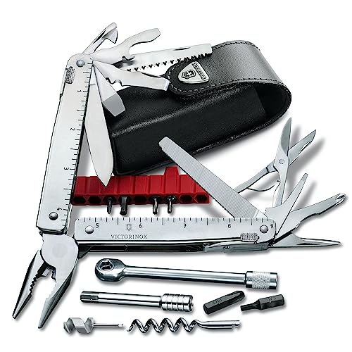 VICTORINOX, Schweizer Taschenmesser Swiss Tool X Plus Ratchet, 40 Funktionen, Multitool inkl. Kombi-Spitzzange, Feststellklinge, Silber im Sale