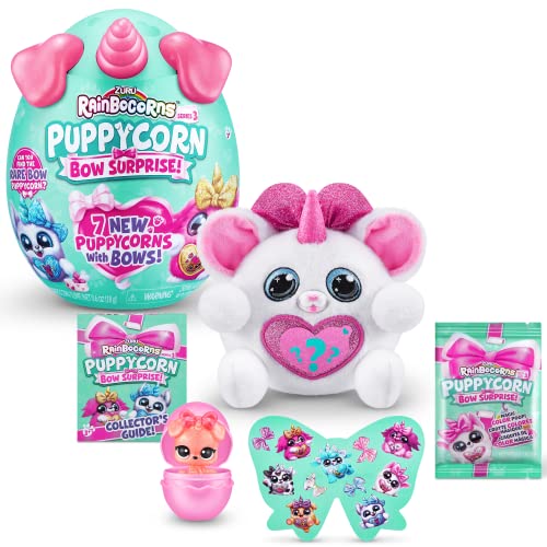 Rainbocorns Puppycorn Bow Surprise Serie 5, Chihuahua - Plüsch zum Sammeln - 5 Lagen voller Überraschungen, Herz zum Aufklappen, Aufkleber, Schleim, ab 3 Jahren (Chihuahua)