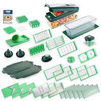 Thumbnail for Genius Nicer Dicer Exclusive Gemüseschneider – 32-tlg | Würfelschneider + Tomatenschneider in einem Set mit 8 Einsätzen + Reibe & Hobel | inkl. Glasschüssel-Set