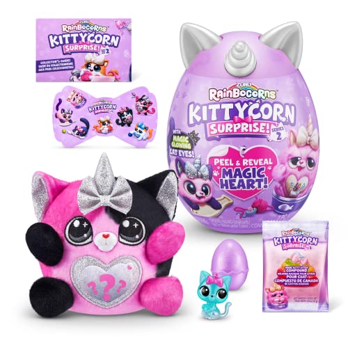 Rainbocorns Kittycorn Surprise Serie 7, Bengalkatze – Plüsch zum Sammeln – 10 Überraschungen zum Auspacken, Schälen und Enthüllen von Herzen, Aufkleber, Alter ab 3 Jahren (Bengalkatze) im Sale