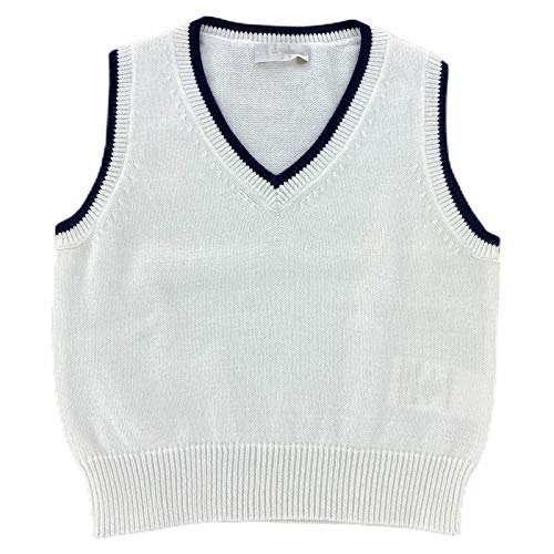 Il Gufo A45 Gilet Bimbo Boy White Cotton Sleeveless Sweater [3 Months]