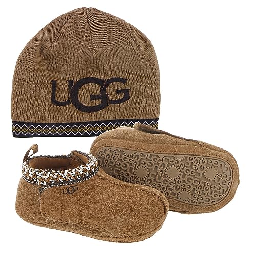 UGG Jungen Unisex Kinder Baby Tasman and Beanie Hausschuh, Chestnut, 16 EU im Sale