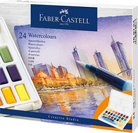 Thumbnail for Faber-Castell 169724 - Aquarellfarben, 24 Farbnäpfchen, inkl. Mischpalette und Wassertankpinsel