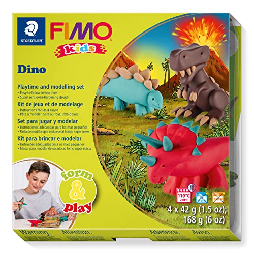 Staedtler 8034 01 LY Fimo kids form&play Set Farm (superweiche, ofenhärtende Knete, kinderleichte Anleitung, wiederverschließbare Box, Set mit 4 Fimo Blöcken, 1 Modellierstab und 1 Spielkulisse) im Sale