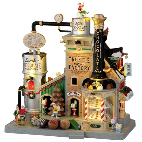 Lemax 15805-UK Santa's Wonderland Sights & Sounds: The Christmas Chocolatier Truffle Factory im Sale