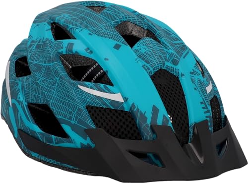 Fischer Erwachsene Fahrradhelm, Radhelm, Cityhelm Urban Plus NY, S/M, 52-59cm, blau, mit integriertem LED-Rücklicht im Sale