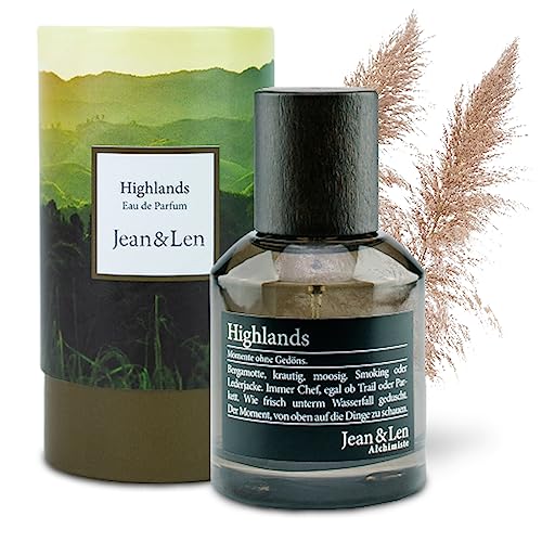 Jean & Len Highlands Parfüm Herren | Veganes Parfum für Männer, die wissen, was sie wollen | Duftnoten: Frisch, vital, belebend, erfrischend | Eau de Toilette | 50ml Herren-Duft